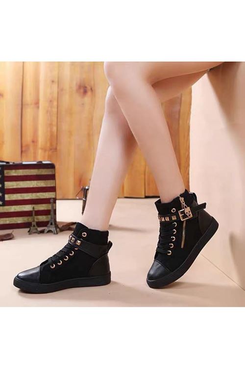 ‎الأحذية النسائية الشتوية بوت قصير فلات