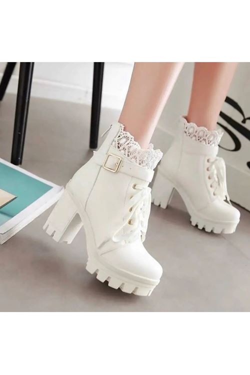 ‎الأحذية النسائية الشتوية بوت قصير كعب