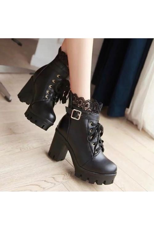 ‎الأحذية النسائية الشتوية بوت قصير كعب