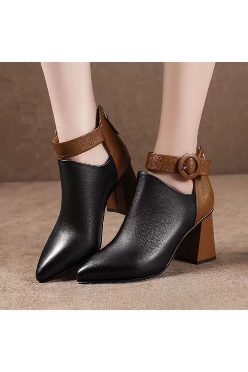 الأحذية النسائية الشتوية بوت قصير كعب  