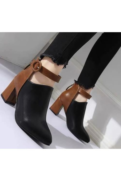 الأحذية النسائية الشتوية بوت قصير كعب  