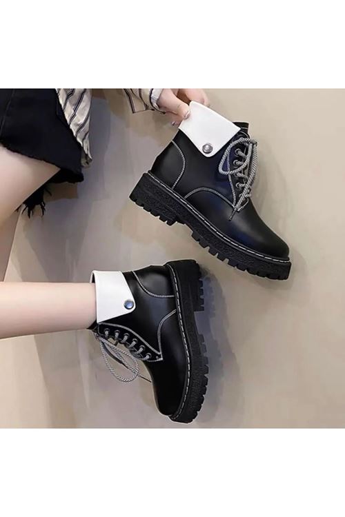 ‎الأحذية النسائية الشتوية بوت قصير فلات