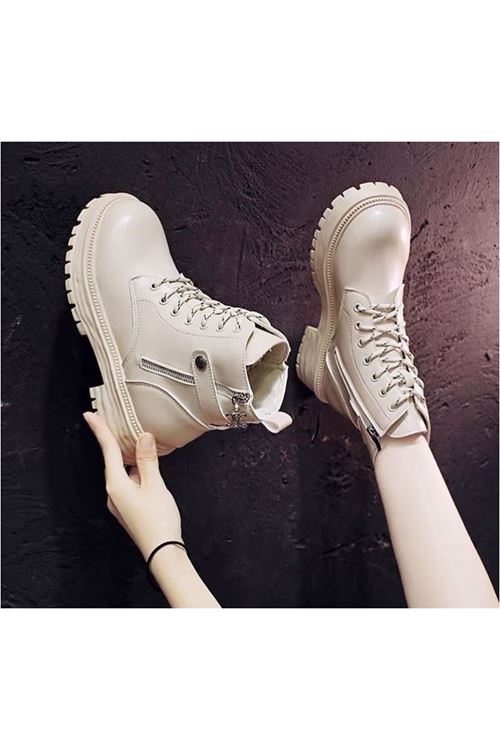 ‎الأحذية النسائية الشتوية بوت قصير فلات