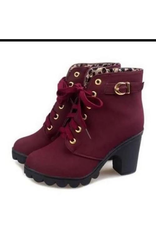‎الأحذية النسائية الشتوية بوت قصير كعب