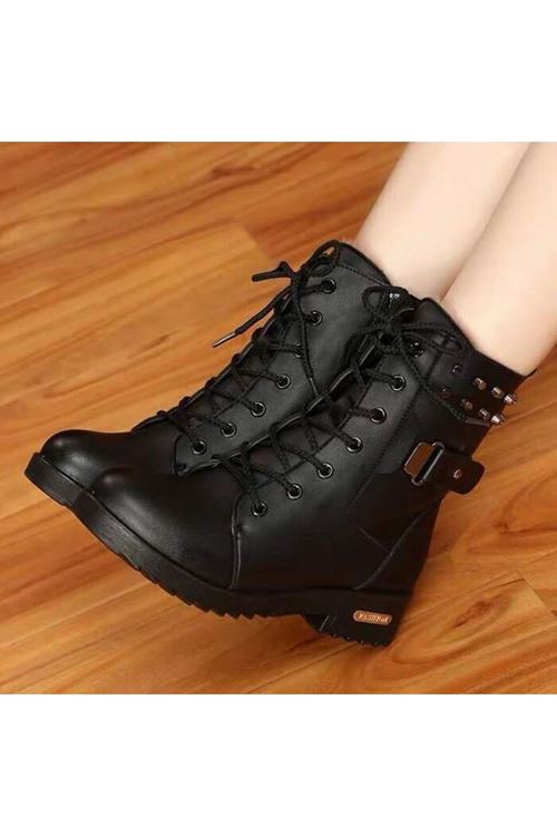 ‎الأحذية النسائية الشتوية بوت قصير فلات