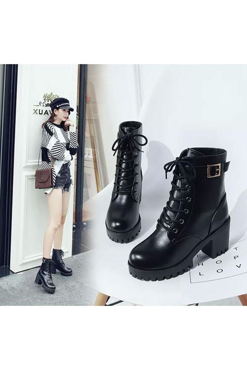 الأحذية النسائية الشتوية بوت قصير كعب  