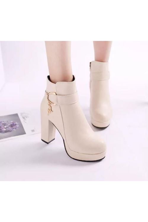 الأحذية النسائية الشتوية بوت قصير  كعب 