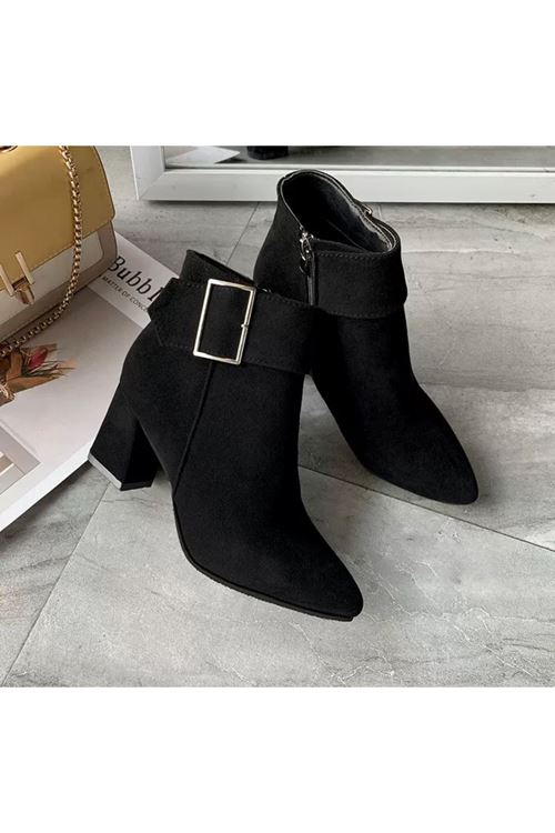 الأحذية النسائية الشتوية بوت قصير  كعب  