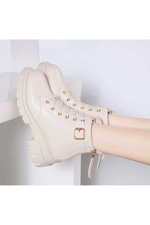 الأحذية النسائية الشتوية بوت قصير  كعب 