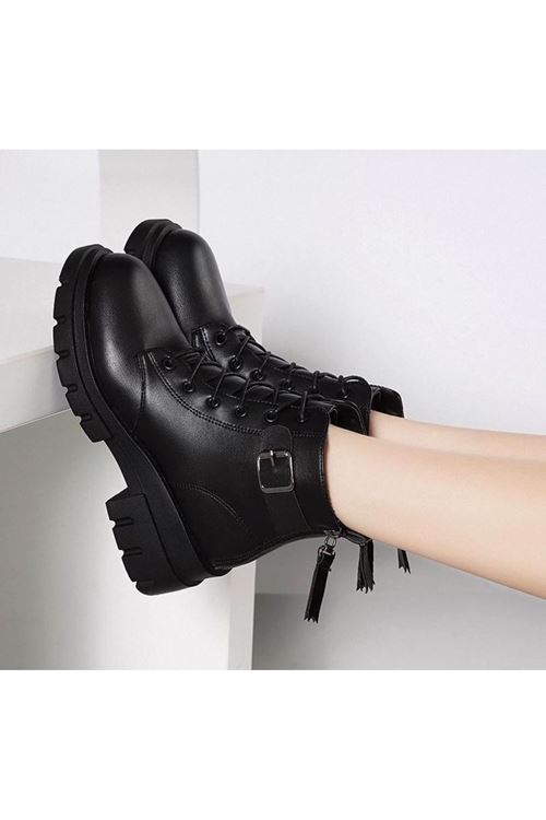 الأحذية النسائية الشتوية بوت قصير  كعب 