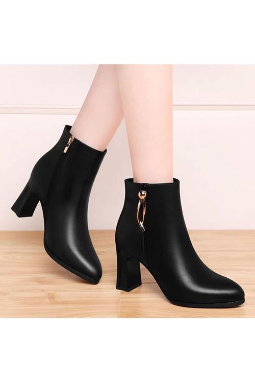 الأحذية النسائية الشتوية بوت قصير كعب 