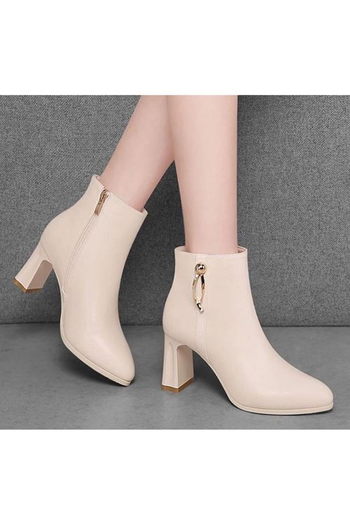 الأحذية النسائية الشتوية بوت قصير كعب 