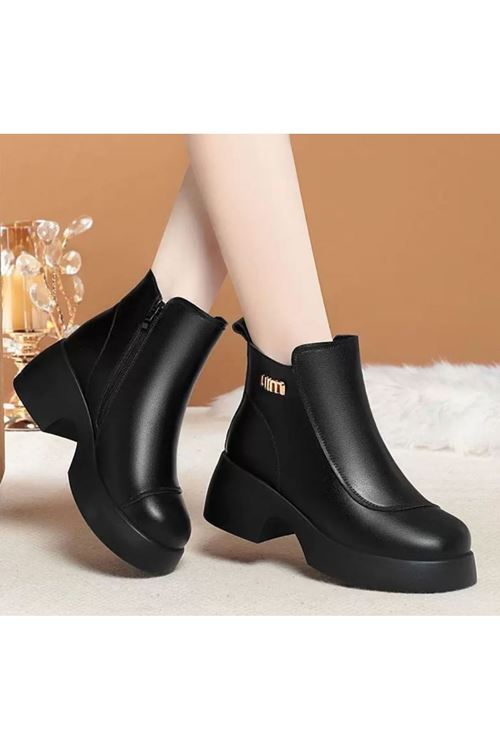 الأحذية النسائية الشتوية بوت قصير كعب