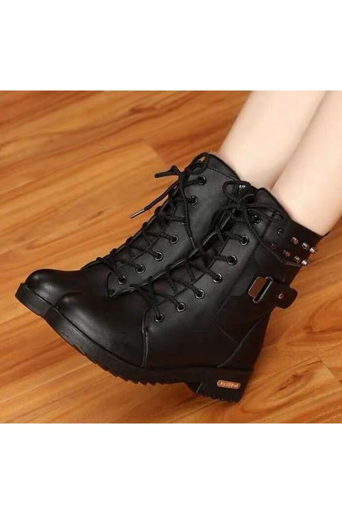 الأحذية النسائية الشتوية بوت قصير فلات