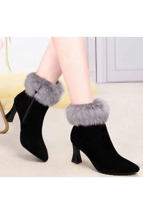 الأحذية النسائية الشتوية بوت قصير كعب 