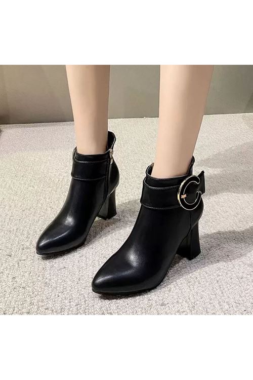 الأحذية النسائية الشتوية بوت قصير كعب  