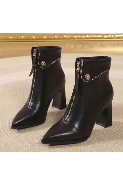 الأحذية النسائية الشتوية بوت قصير كعب  