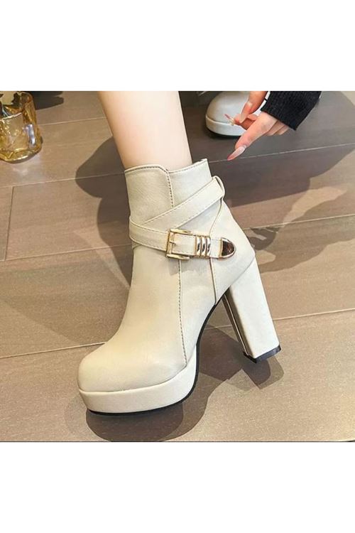 أحذية نسائية شتوية بوت قصير كعب