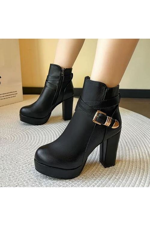 أحذية نسائية شتوية بوت قصير كعب