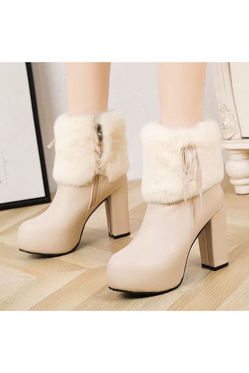 أحذية نسائية شتوية بوت قصير كعب 