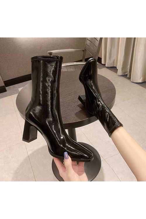 أحذية نسائية شتوية بوت قصير كعب