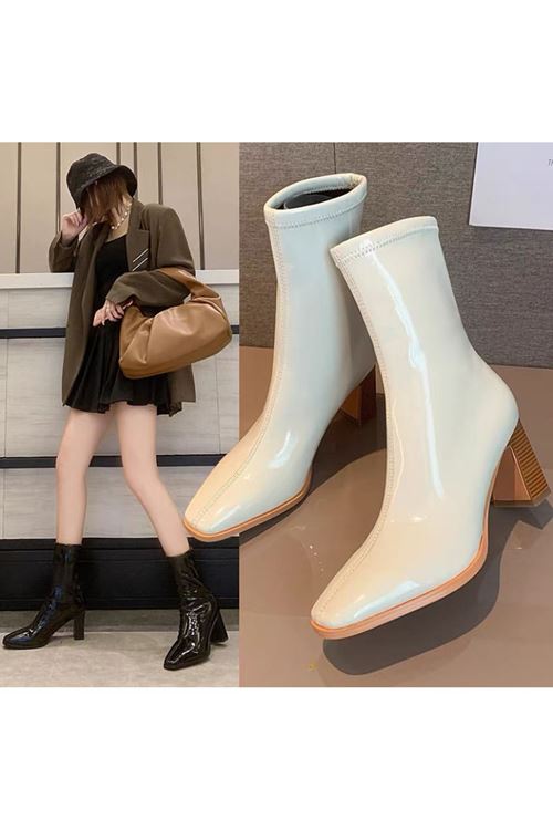 أحذية نسائية شتوية بوت قصير كعب