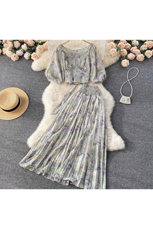 ملابس نسائية صيفية تنورة وقميص 