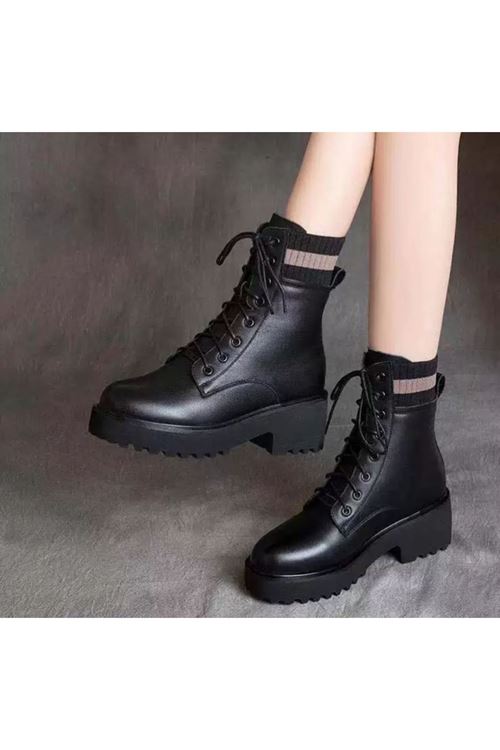 أحذية نسائية شتوية بوت قصير كعب