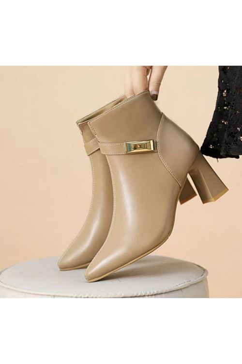 الأحذية النسائية الشتوية بوت قصير كعب	