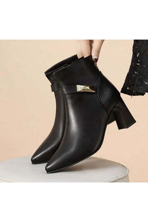 الأحذية النسائية الشتوية بوت قصير كعب	