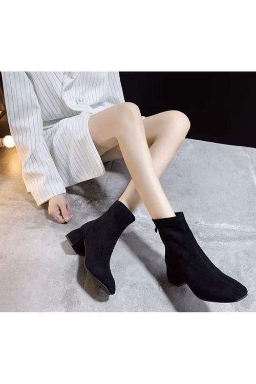 أحذية نسائية شتوية بوت قصير كعب	