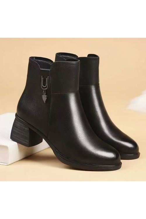 أحذية نسائية شتوية بوت قصير كعب	