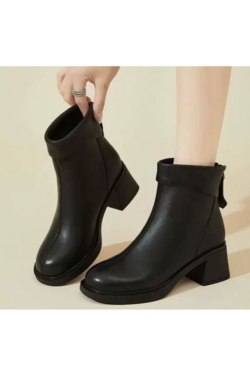 أحذية نسائية شتوية بوت قصير كعب