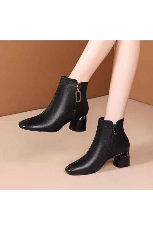 أحذية نسائية شتوية بوت قصير كعب	