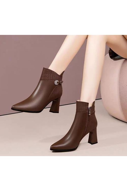 أحذية نسائية شتوية بوت قصير كعب	