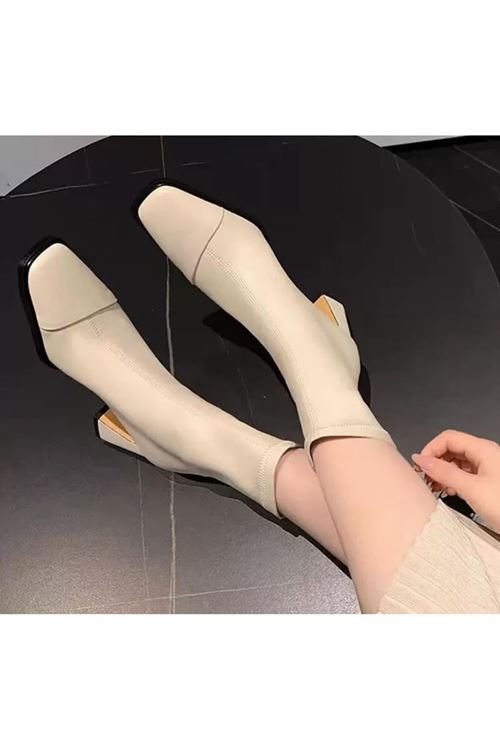 أحذية نسائية شتوية بوت قصير كعب	
