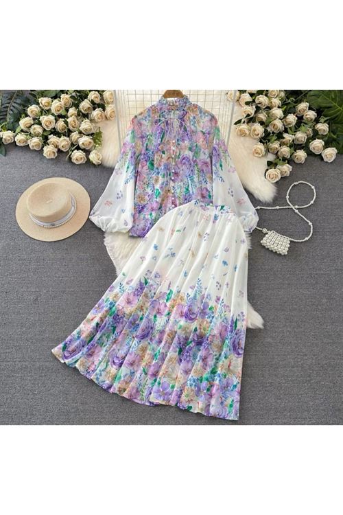 ملابس نسائية صيفية تنورة وقميص 