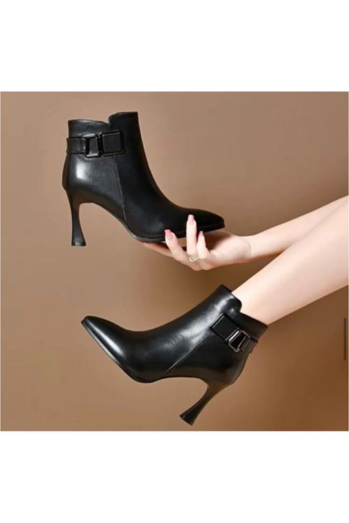 أحذية نسائية شتوية بوت قصير كعب