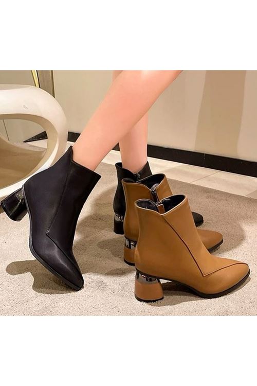 احذية نسائية شتوية بوت قصير كعب