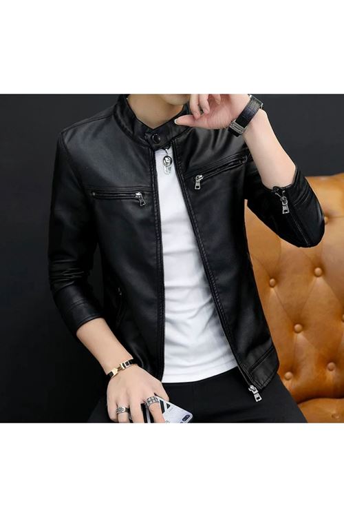 ملابس رجالية شتوية جاكيت جلد 