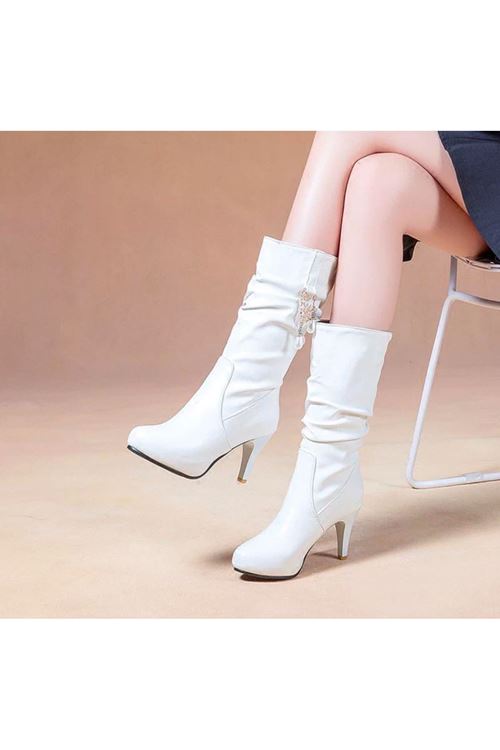 احذية نسائية شتوية بوت قصير كعب	