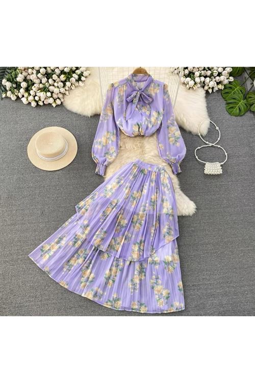 ملابس نسائية صيفية تنورة وقميص 