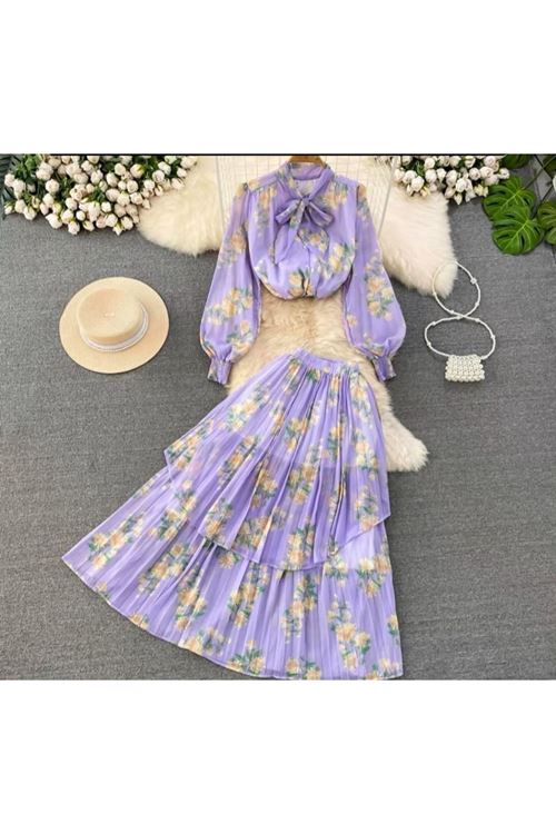 ملابس نسائية صيفية تنورة و قميص 