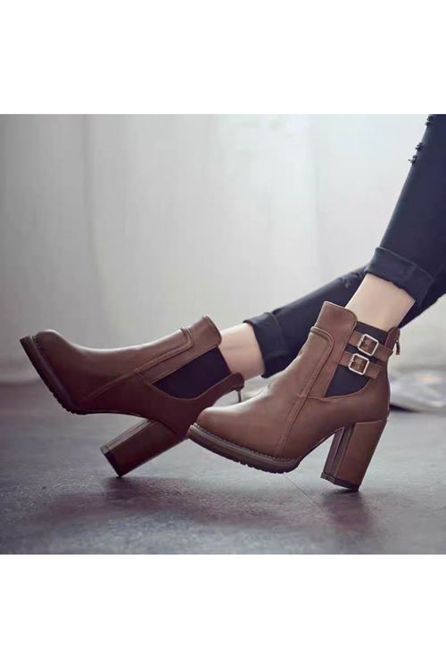 احذية نسائية شتوية بوت قصير كعب