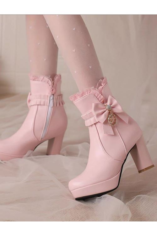 احذية نسائية شتوية بوت قصير كعب