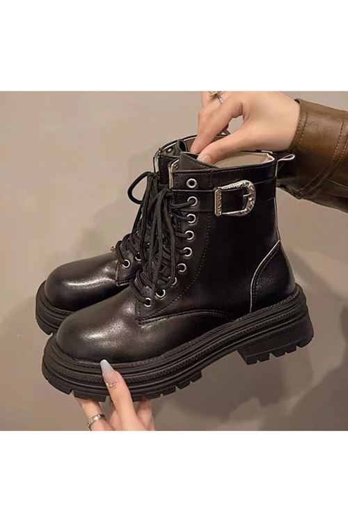 احذية نسائية شتوية بوت قصير فلات