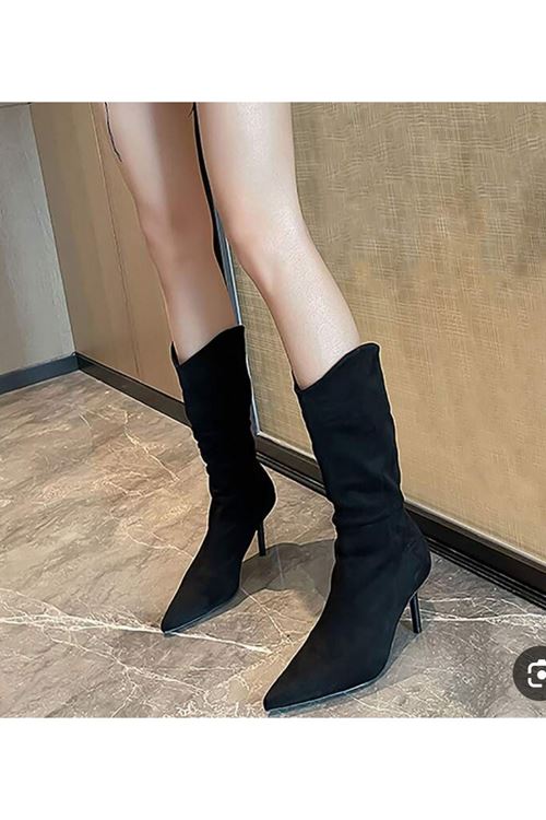 ‎الأحذية النسائية الشتوية بوت طويل كعب