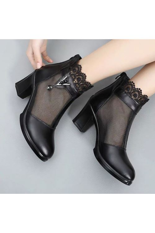 احذية نسائية شتوية بوت قصير كعب