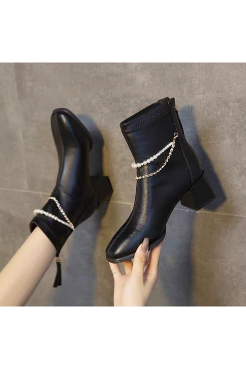 احذية نسائية شتوية بوت قصير كعب