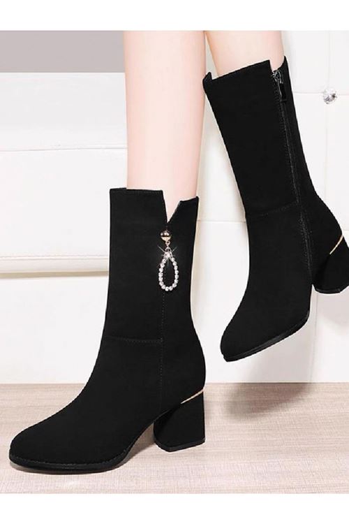 احذية نسائية شتوية بوت طويل كعب